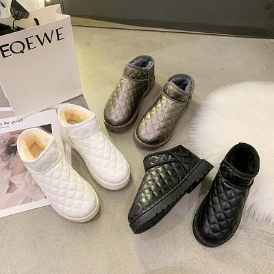 Женские зимние сапоги 2025 новая бархатная утолщенная теплая короткая обувь интернет-знаменитость ленивая платформа хлопковая обувь хлопковая фабрика