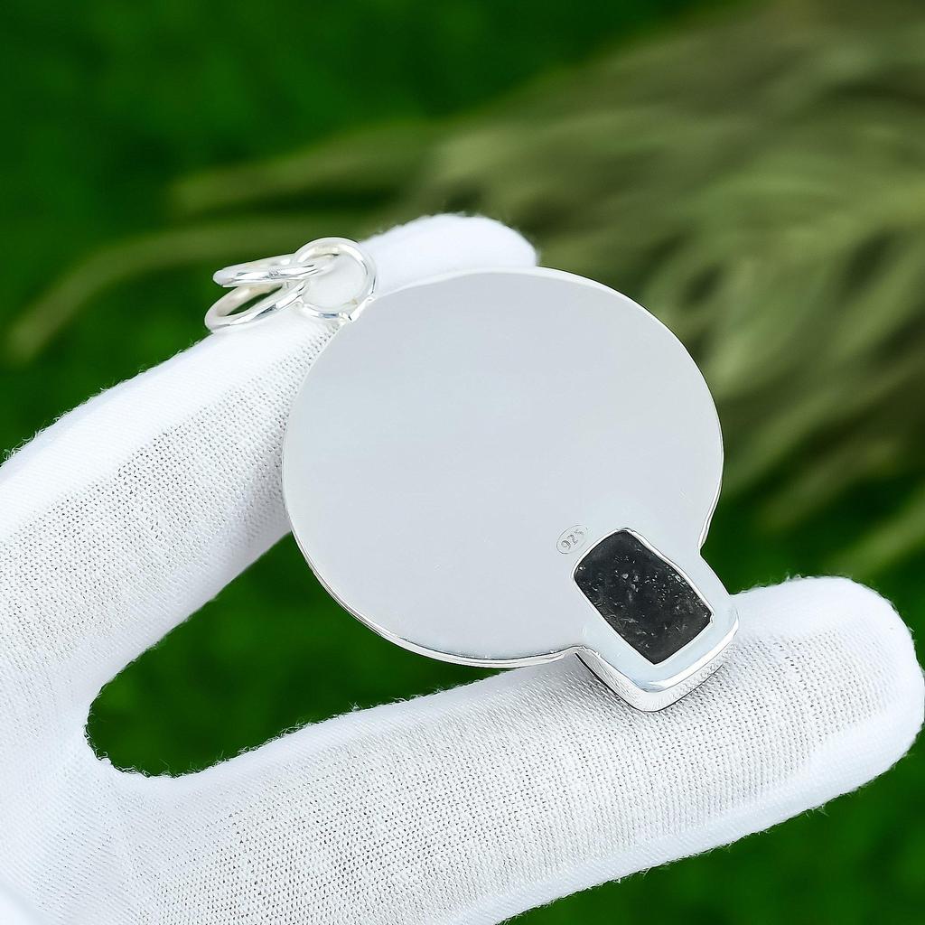 Распродажа ко Дню дружбы Подвеска для жены из серебра 925 пробы с необработанным камнем лучистого черного турмалина