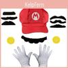 Набор из кепки и перчаток Super Mario Bros из холщовой ткани для косплея и коллекционеров