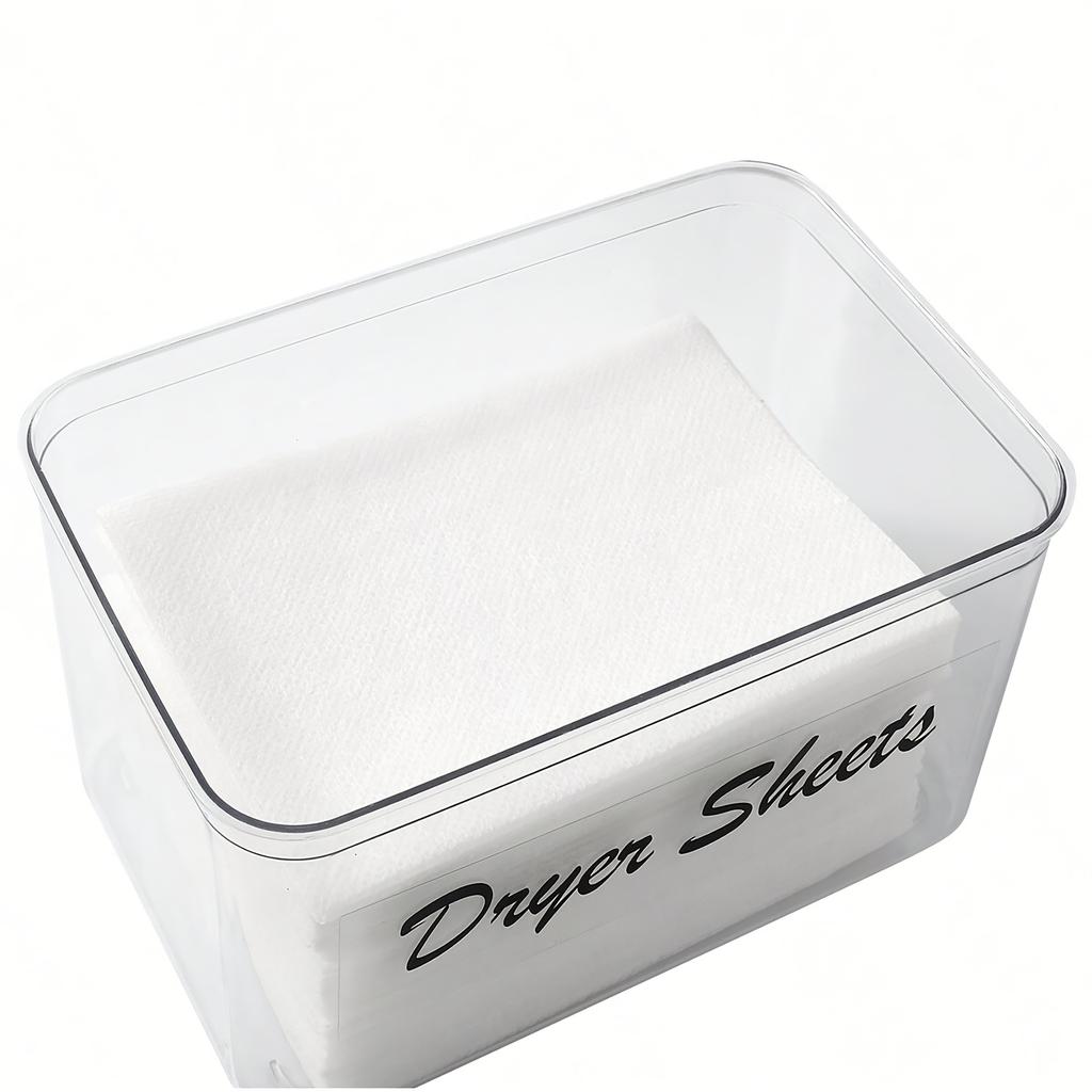 Держатель для салфеток для сушки, Контейнер для салфеток для сушки с этикеткой, Коробка для салфеток, Акриловый ящик для хранения, Диспенсер для салфеток для сушки, Прозрачные органайзеры