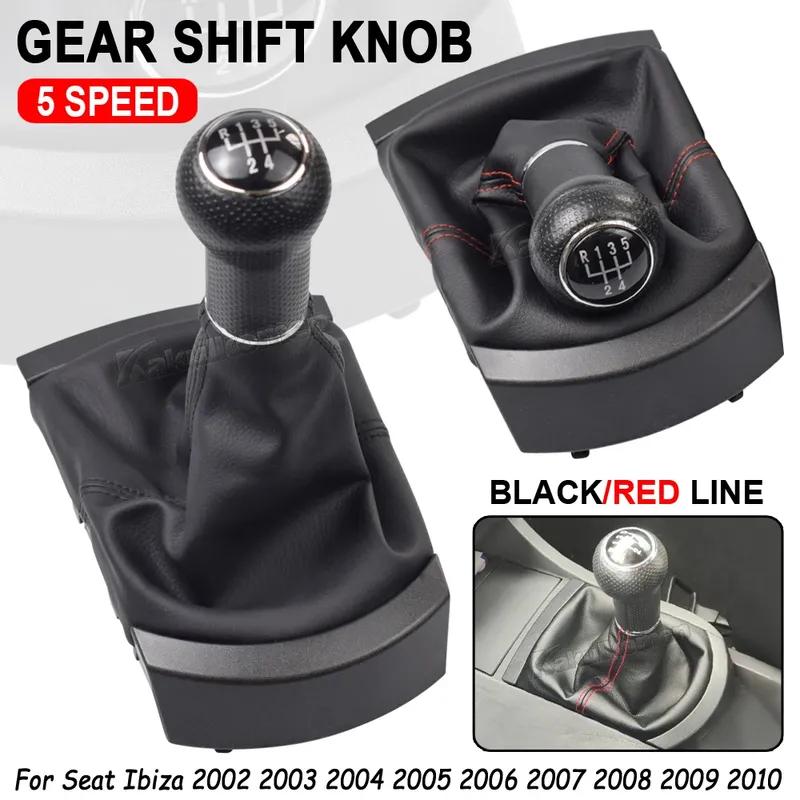 Для Seat Ibiza 2002 2003 2004 2005 2006 2007 2008 2009 2010 Car-Styling 5-ступенчатая ручка переключения передач с чехлом из искусственной кожи