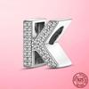 Hot Original 925 Silver Letter CZ Zircon A To Z 26 Letter Charms Beads Fit MULA Charms Bracelet Silver 925 Jewelry