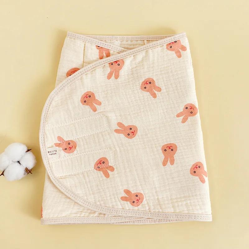 Детское пеленальное одеяло 0-6 месяцев с ремешком для защиты живота, тонкое одеяло для сна для новорожденных, на лето