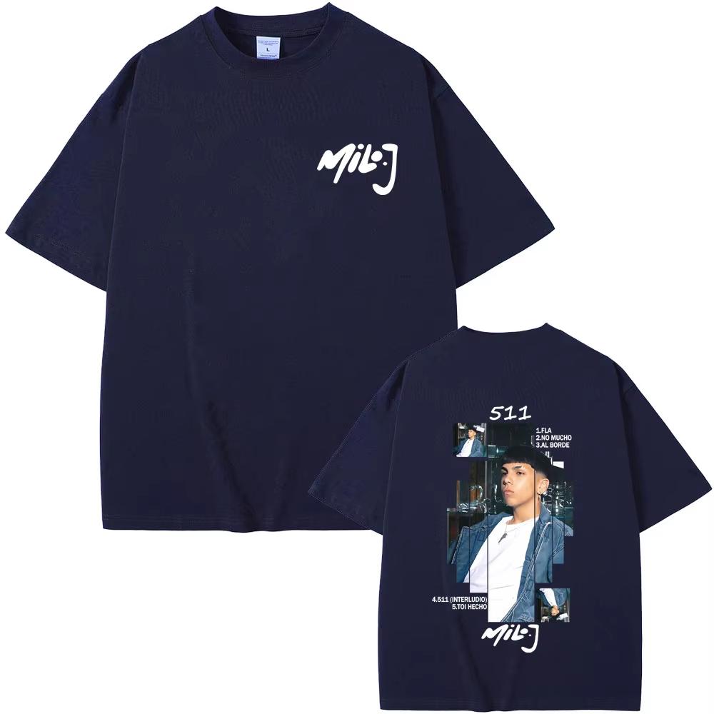 Rapper Milo J 100cotton mens shirt music Album Cover graphics oversized Short Sleeved Womens Y2k Hip Hop Streetwear Tshirt