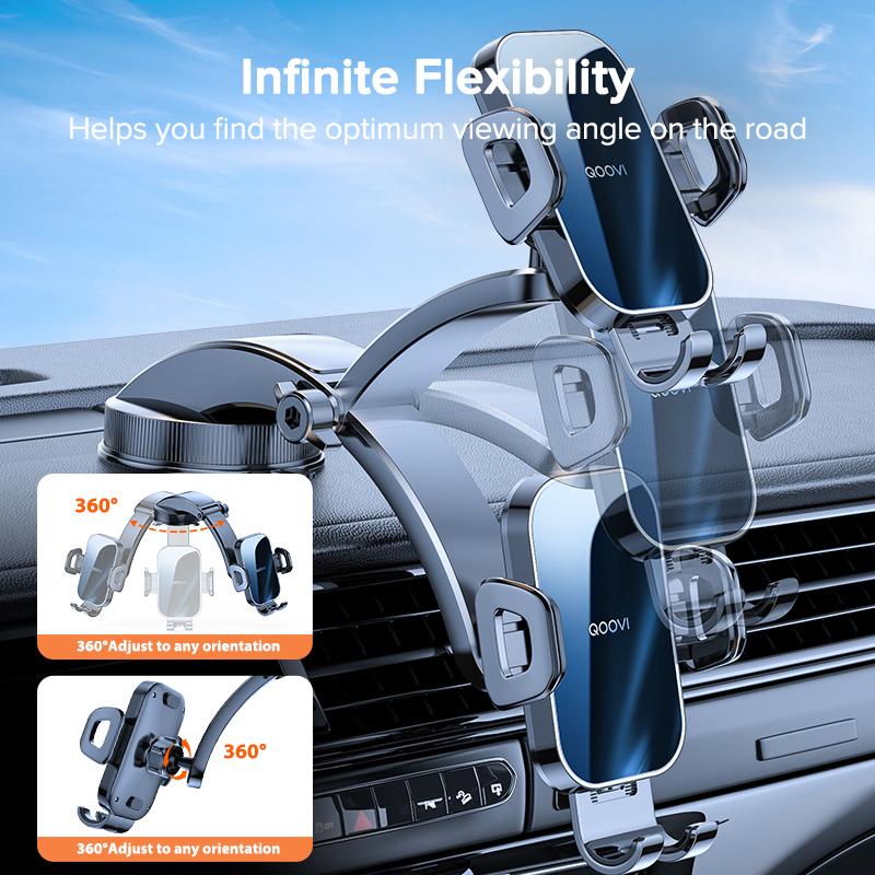 QOOVI Автомобильный держатель для телефона, подставка для крепления на приборной панели, универсальный держатель для мобильного телефона, поддержка GPS для iPhone 14 13 Pro, Samsung, Xiaomi, Huawei