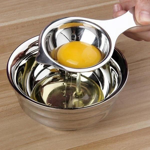 Egg Separator Egg Yolk White Filter Food Grade Eggs Divider Stainless Steel Sieve Kitchen Gadget Baker Tool Egg Extractor