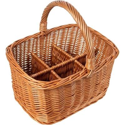 Корзина для бутылок - CREATIVE HOME - 6 отделений - Натуральная лоза - 40 x 31 x 38 см - Коричневый