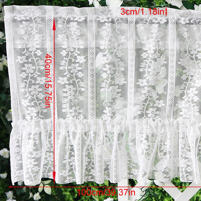 1 шт. Короткие шторы Окно Дверь винного шкафа Полиэстер Французский стиль Кружево Кухня Маленький ламбрекен Жаккард Полупрозрачные с оборками Штора