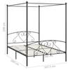 vidaXL Himmelbett-Gestell Grau Metall 160 x 200 cm