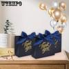 15pcs Blue Small Thank You Gift Bag Elegant Mini Gift Boxes Favor Small Treat Boxes with Blue Bow Ribbon Candy Bags Wedding Favors for Guest Gift Box