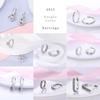 Purple Zircon Hoop Earrings 925 Silver U-shaped Liquid Metal Love Heart Fashion Earrings For Women Jewelry