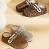 Новые хлопковые туфли Birkenstock на толстой подошве с одной педалью, полуподнос, женская зимняя бархатная верхняя одежда, подошва-маффин для сохранения тепла