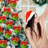 12/16 шт. Рождественские подвесные украшения 6 см зеленые пушистые шарики бант декор легкий многоразовый елочный кулон праздничный декор подарки