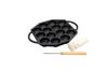Ikenaga Iron Works Living with Iron Takoyaki Round Plate 14 Holes with Pin and Oil Pad Gift Wrapping Specification
