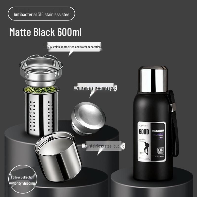 316 Stainless Steel Tea Infuser Thermos - Large Capacity Water Bottle