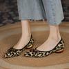 Fashion Women's Shoes 2024 Hot Sale Shallow Women's Flats Fashion Leopard Print Office and Career Sexy Pointed Toe Heels Women Zapatos
