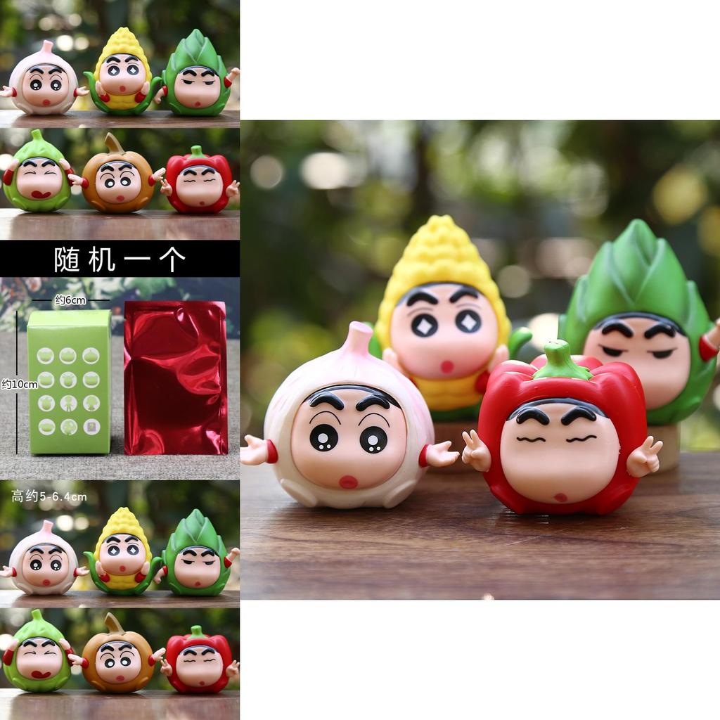 Fruit Crayon Shin Chan Pvc Desktop Decor  Action Figure Model For Collectors