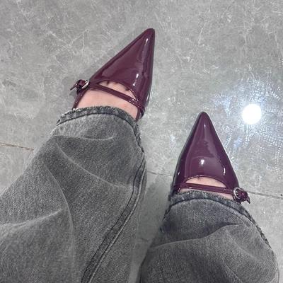 Ранняя весна новый французский дизайн нишевые остроносые туфли-лодочки на высоком каблуке-рюмочке сандалии с сумкой головкой сандалии на среднем каблуке женские