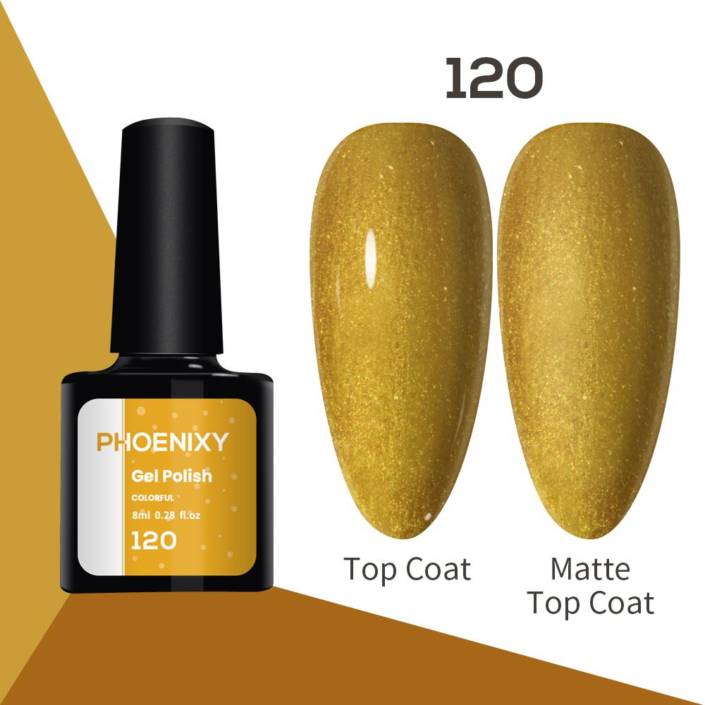 Лак для ногтей PHOENIXY, 8 мл, УФ-светодиодный гибридный лак для дизайна ногтей, гель-лайнер для маникюра, полупостоянная основа, верхнее покрытие, гель с блестками, блестящие цвета, гель