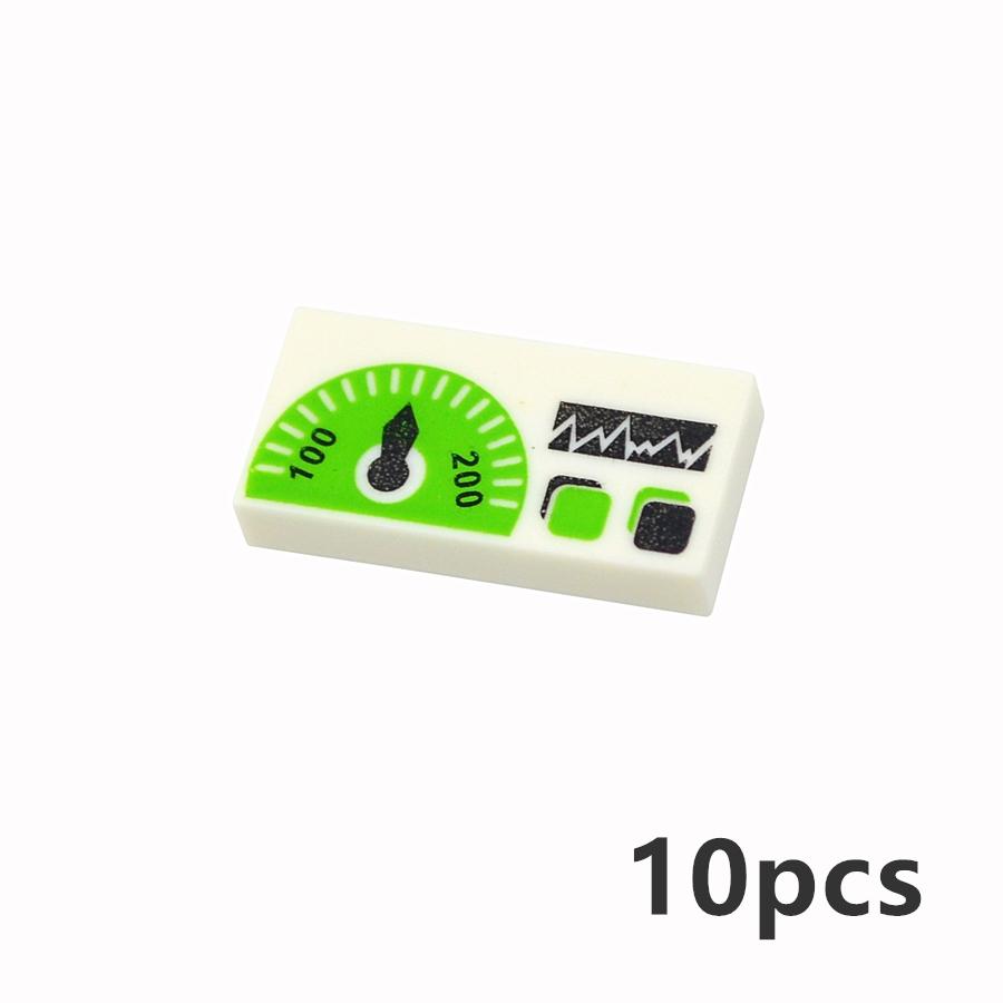 Slope Printed Roof Tile 1x2 2x3 1x1 Bricks Meter Dash Board Control Center Smooth Building Blocks Compatible 85984 3039