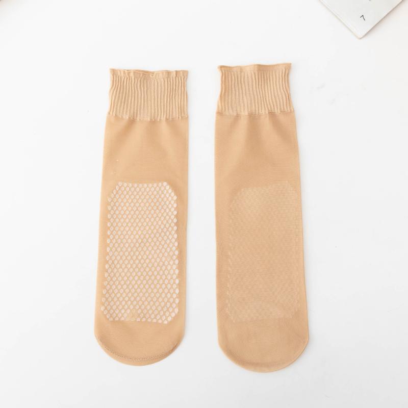 5/10 Pairs Women's Upgraded Ruffled Socks Cotton Soled Massage Socks Ultra-Thin Non-Slip Anti-Snatch Mid-calf Socks Lot