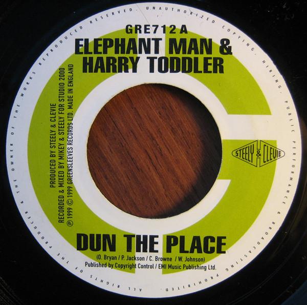 7-дюймовая пластинка ELEPHANT MAN HARRY TODDLER LEXX Dun The Place Fassy Man Car GRE712 Greensleeves Re 1999 UK Регги Ска Даб Б/у