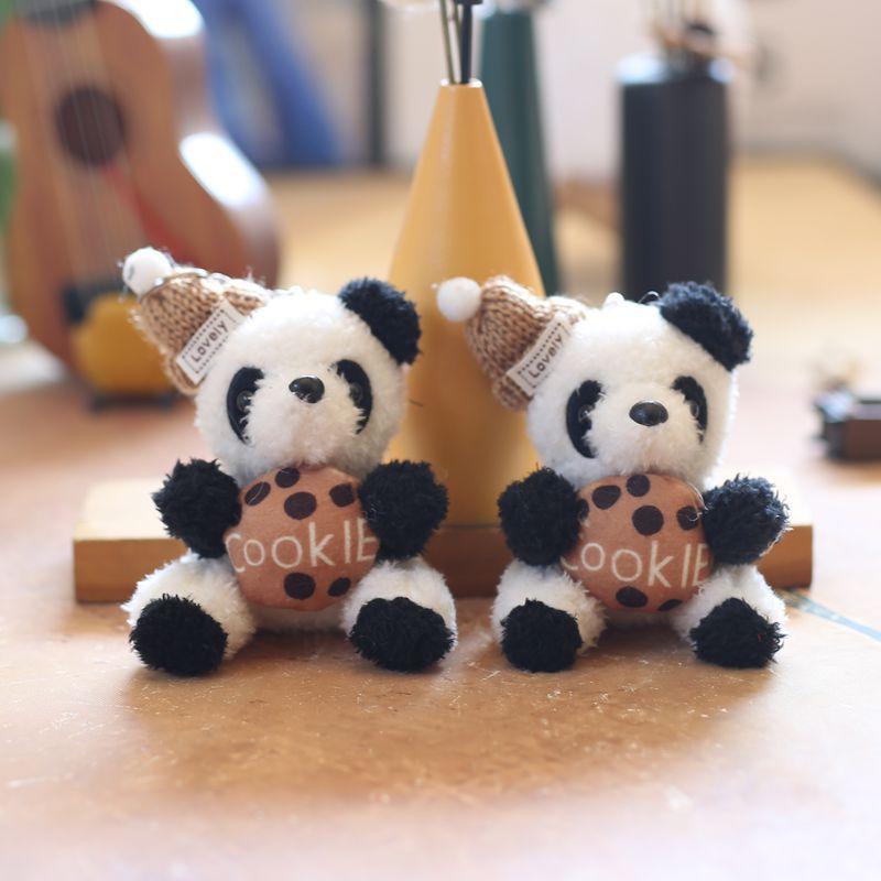 Cute Cute Biscuits, Panda Pendant, Plush Toy Doll, Cartoon Schoolbag, Hanging Ornament, Keychain Doll