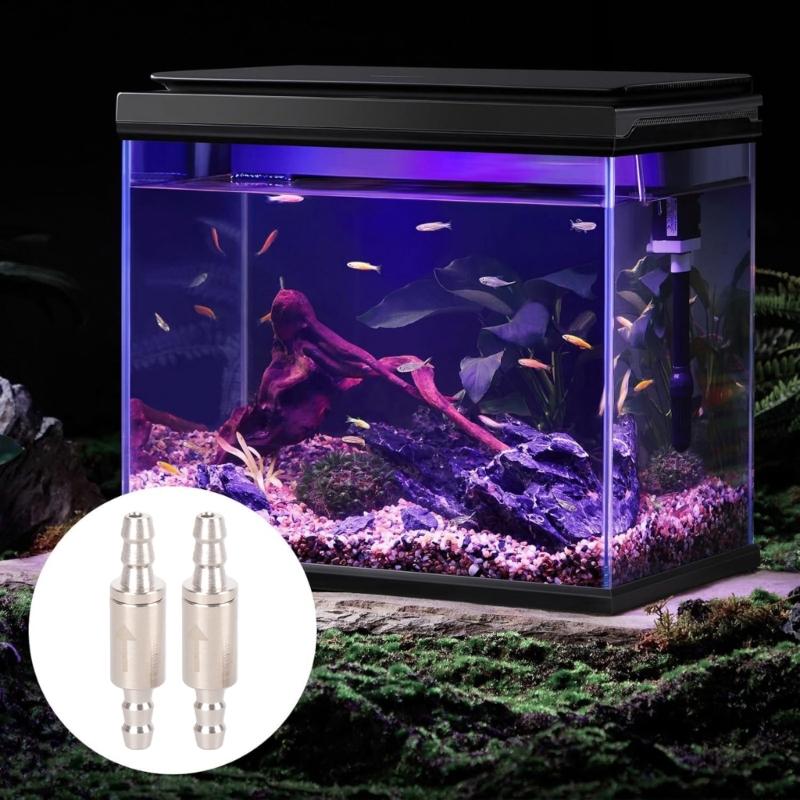 2PCS 360 Degree Rotatable Check Valves Set Low Noise For CO2 Systems Carbon Dioxide Diffuser Fish Tank Accessories