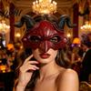 Soft Foam Demon Mask Horn Mask, Halloween Devil Head Cosplay Prop, Masquerade Detailed Horned Party Horror Costume Accessory, Carnival Trick or Treat