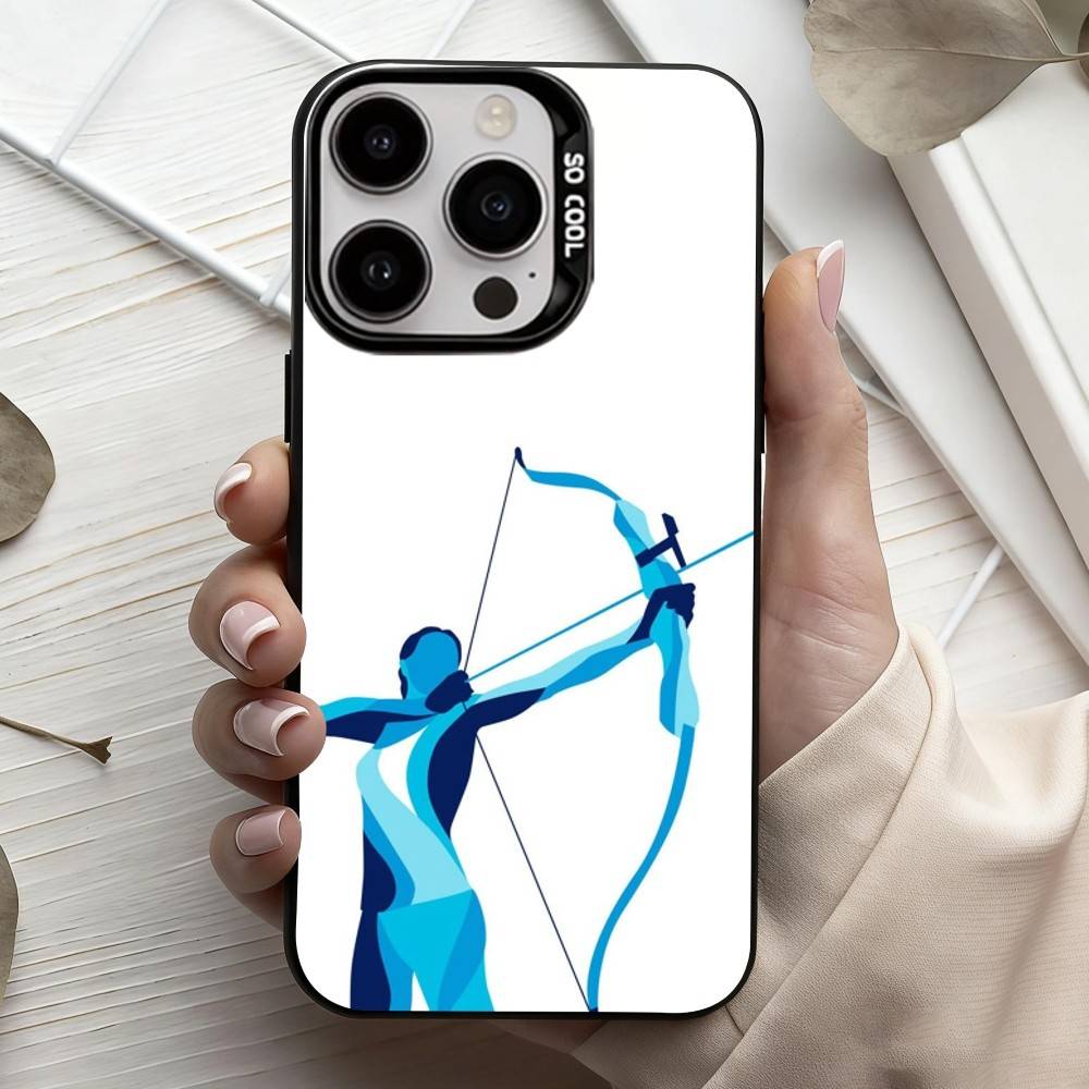 A-Archery S-Sprot Phone Case For iPhone17,16,15,14,13,12,11 Plus,Pro Max Black Candy silver phone case