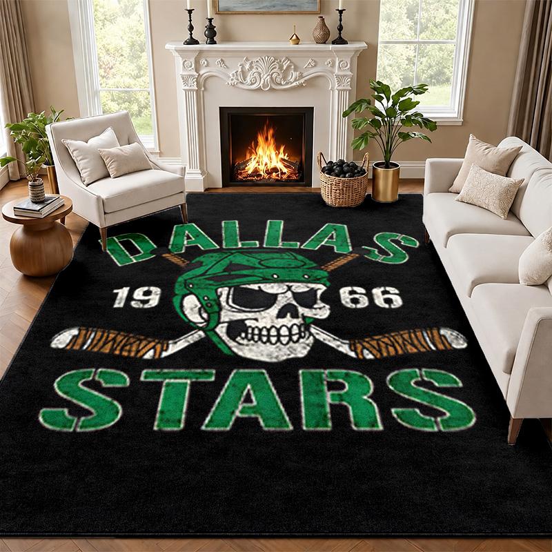 Dallas Stars Carpet Door Mat for Living Room or Bedroom Protective Mat Under Chair Office Decoration Christmas Gift Birthday Present