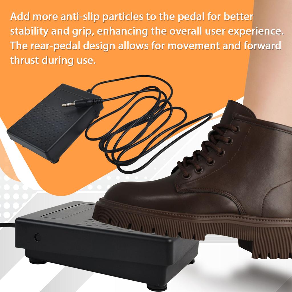 Metal Sustain Pedal Electronic Piano Pedal with 1.7M Cable and 3.5mm Plug for Electronic Keyboards Piano Accessories