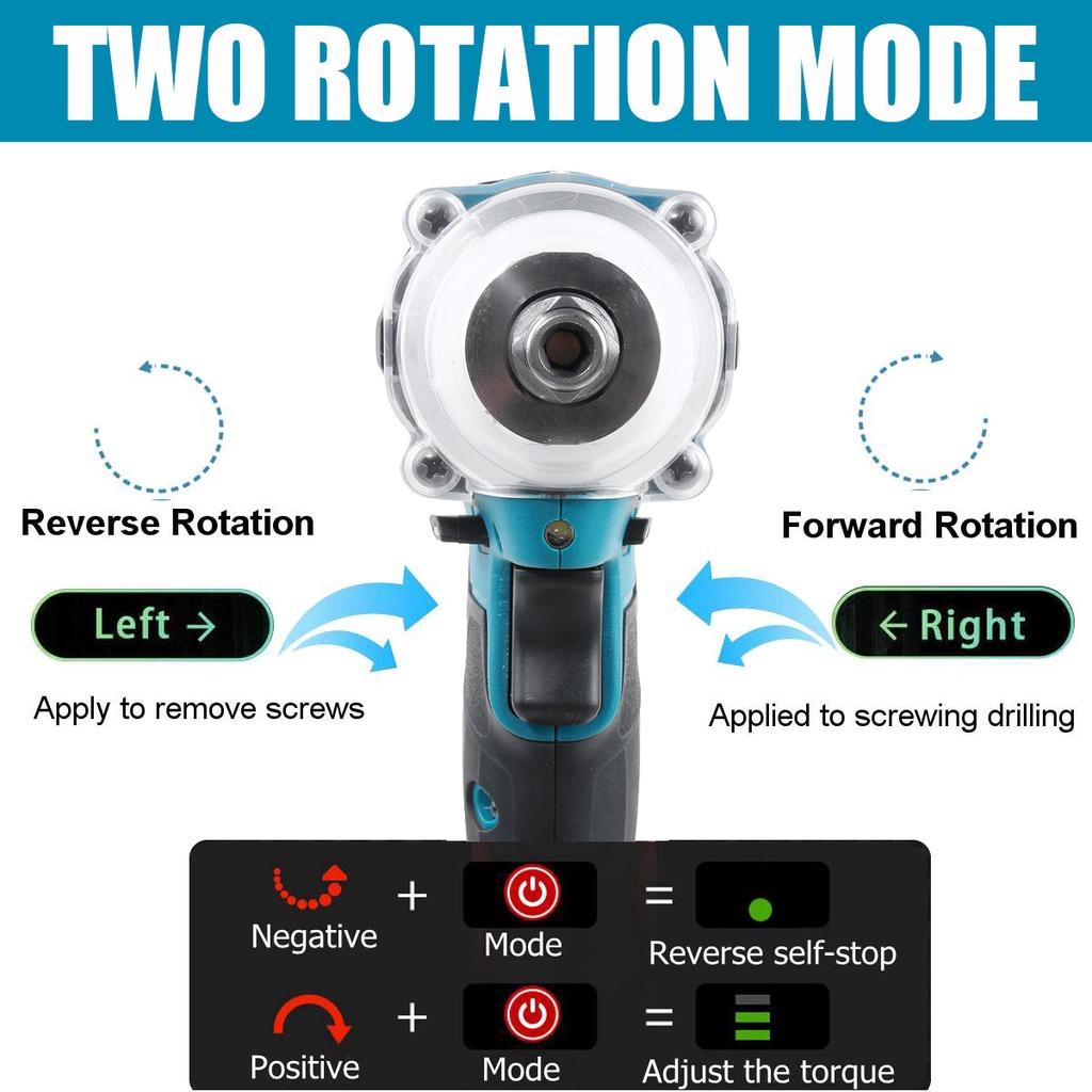 4 в 1, 588VF, 2000 об/мин, набор электрических инструментов, бесщеточный электрический ударный гайковерт/13 мм электрическая дрель/перфоратор/125 мм угловая шлифовальная машина