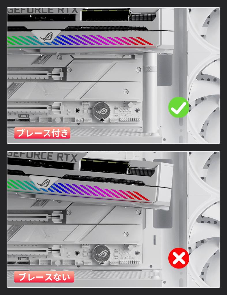 Novonest GPU Support Gravo Stay White GPU Stay White Video Card Holder Height Adjustment Gravo Support Extendable Graphic Card Support GPU Stand VGA