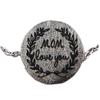 [R1488] - Handmade Silver 'Messages' Bracelet (Mom - Love You) - 11 Mm
