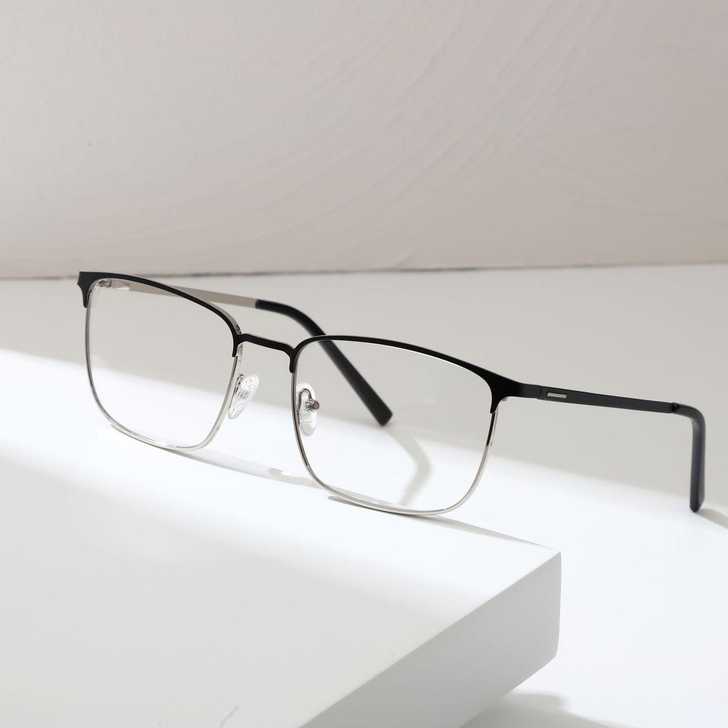Металлические квадратные очки для близорукости, деловые мужские очки, полная оправа очков