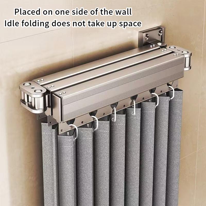 High-end Shower Invisible Waterproof Shower Partition Supplies Bathroom Dry Wet Separation Shower Curtain Rotating Folding Curtain