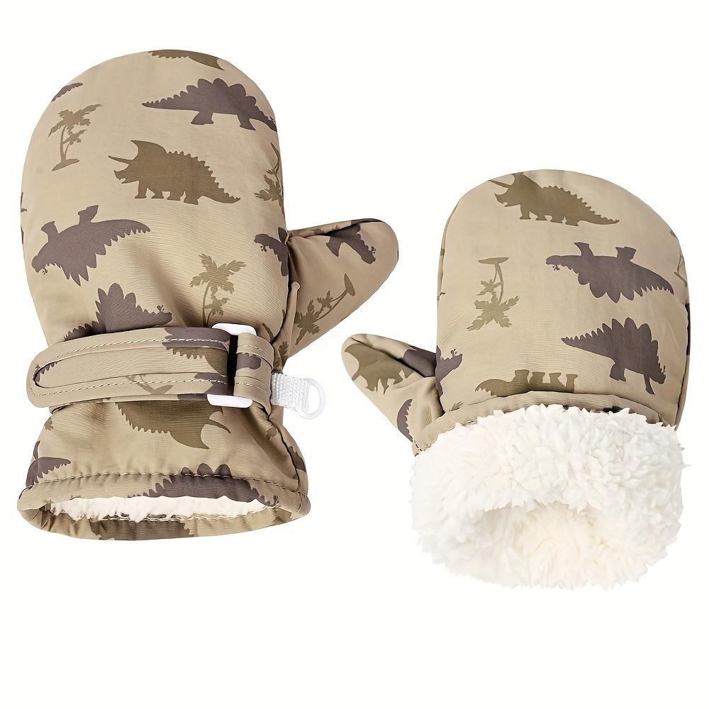 1 пара детских варежек, зимние уличные быстросохнущие перчатки для мальчиков и девочек, легко надеваемые бархатные теплые варежки для детей