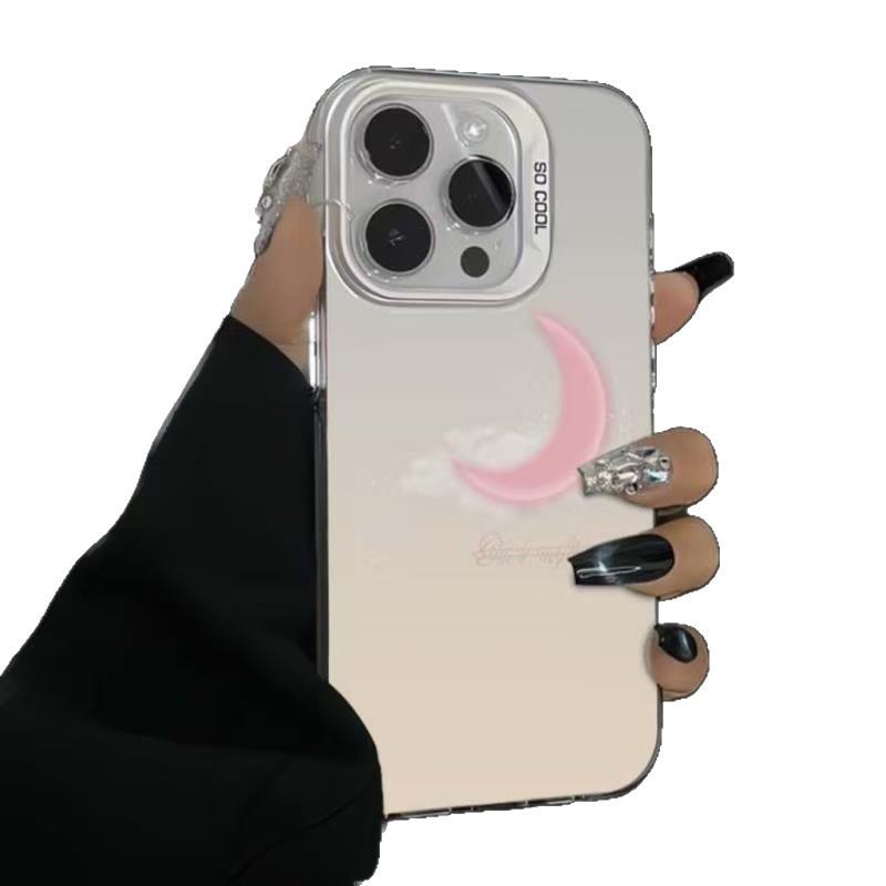Модный ударопрочный розовый чехол-луна для iPhone 17, 16, 15 Pro, 13 Pro Max и 12X