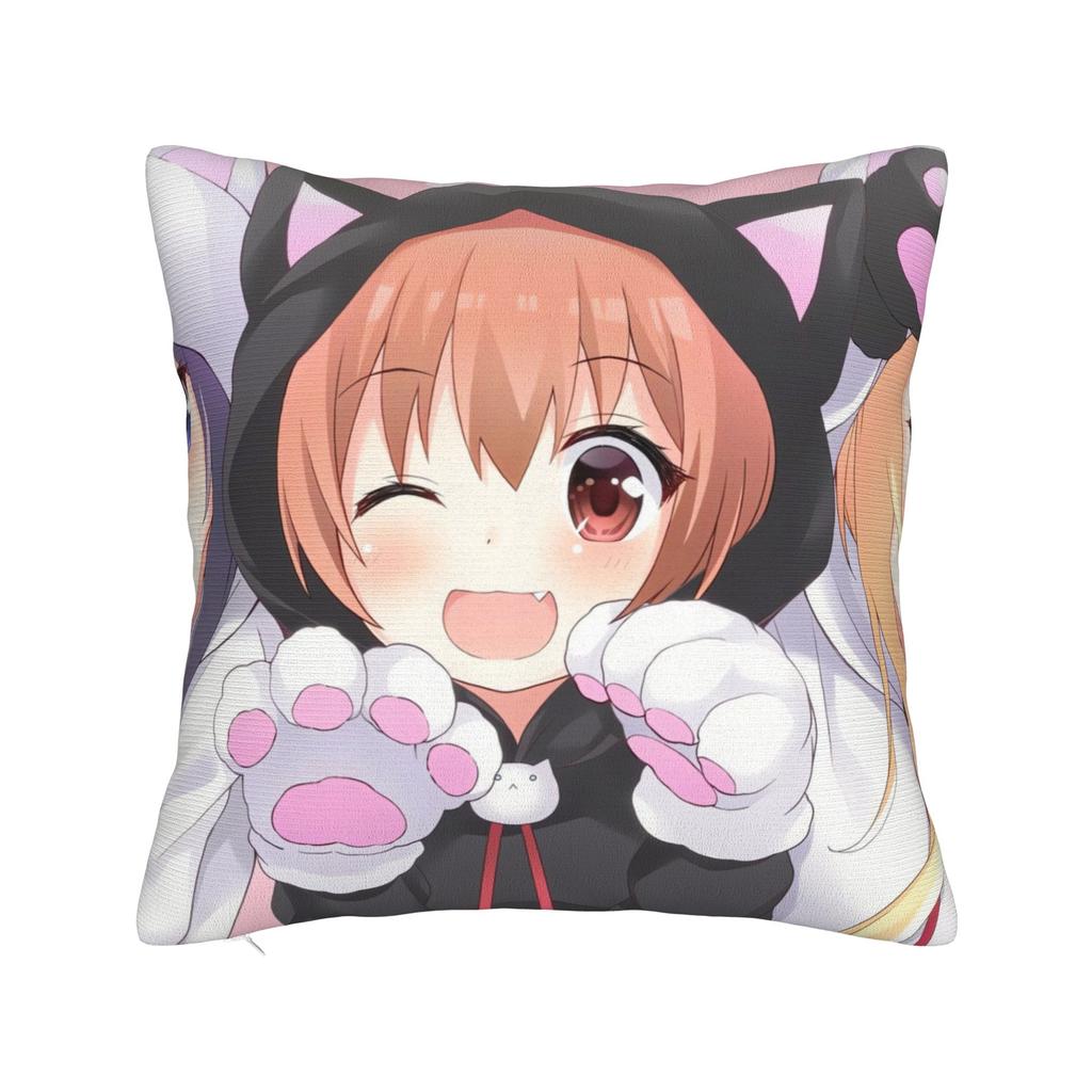 Pillow Case Super Kawaii Game Nekopara Chocola Vanilla Square  Pillow Cover For Living Room Bed Chair Fashion Pillowcases