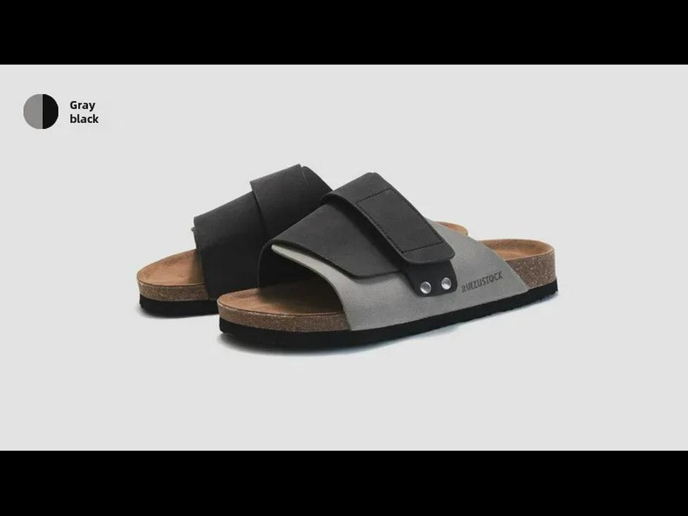 Мужские тапочки из пробки RUIZUSTOCK: Осенние и летние пляжные сандалии, водонепроницаемый нубук