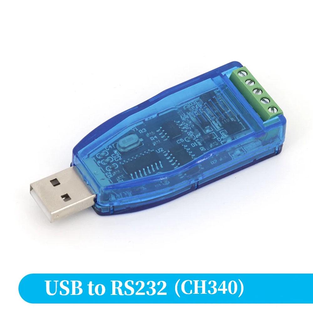 Industrial USB to RS485 RS232 Converter Upgrade Protection USB V2.0 Serial Download Cable for PLC Sensor Inverter Instrument