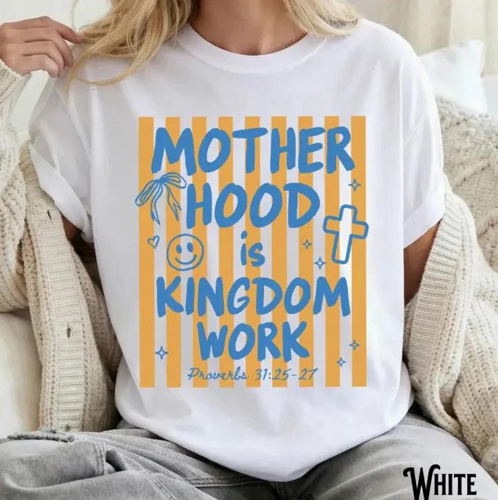 Christian Mom T-Shirt, Unisex Garment-Dyed Tee, Motherhood is Kingdom Work,
