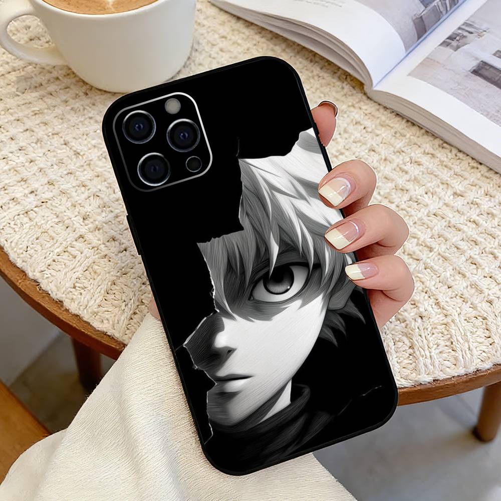 Killua HXH-h X Hunter Phone Case For iPhone 17,16,15,14,13,12,11 Plus,Pro Max,XS,Soft Silicone Black Cover
