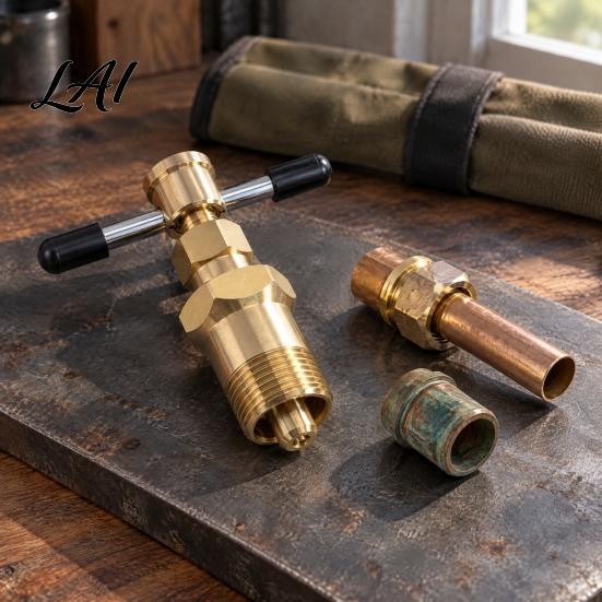 Professional Pipe Fitting Tool Olive Puller for 1/2 And 3/4 Inch Pipe Durable Copper-plated Carbon Steel NPT Compression Sleeve Rust-Resistant
