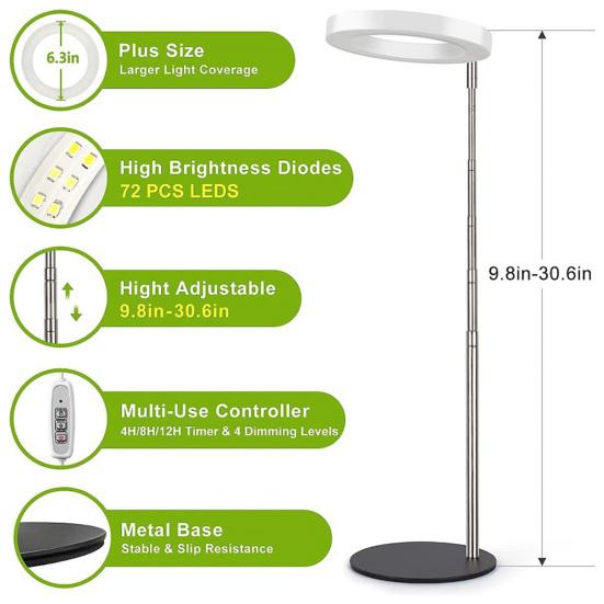1/2 шт. телескопическая настольная лампа для выращивания растений полного спектра с автоматическим таймером 4/8/12 ч и 4 уровнями регулировки яркости, регулируемая по высоте светодиодная лампа для растений