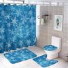 Flower Watercolor Field Flower Shower Curtain With 4 Pieces Absorbent Bathroom Mat Bathroom Curtain With Soft Bath Wheel U-Shaped Mat