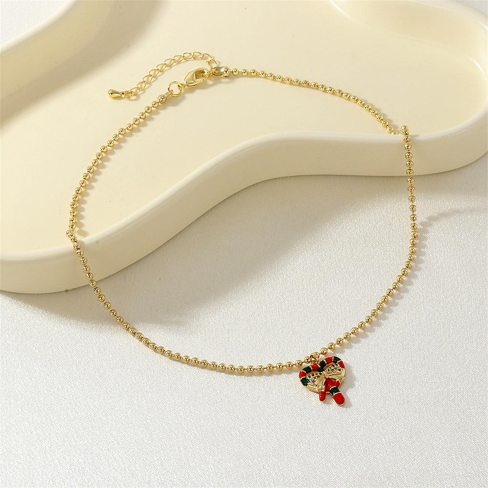 Рождественская коллекция: Ожерелье из бусин с шармами в виде дерева, снеговика, Санты, оленя, венка, перчаток и носков