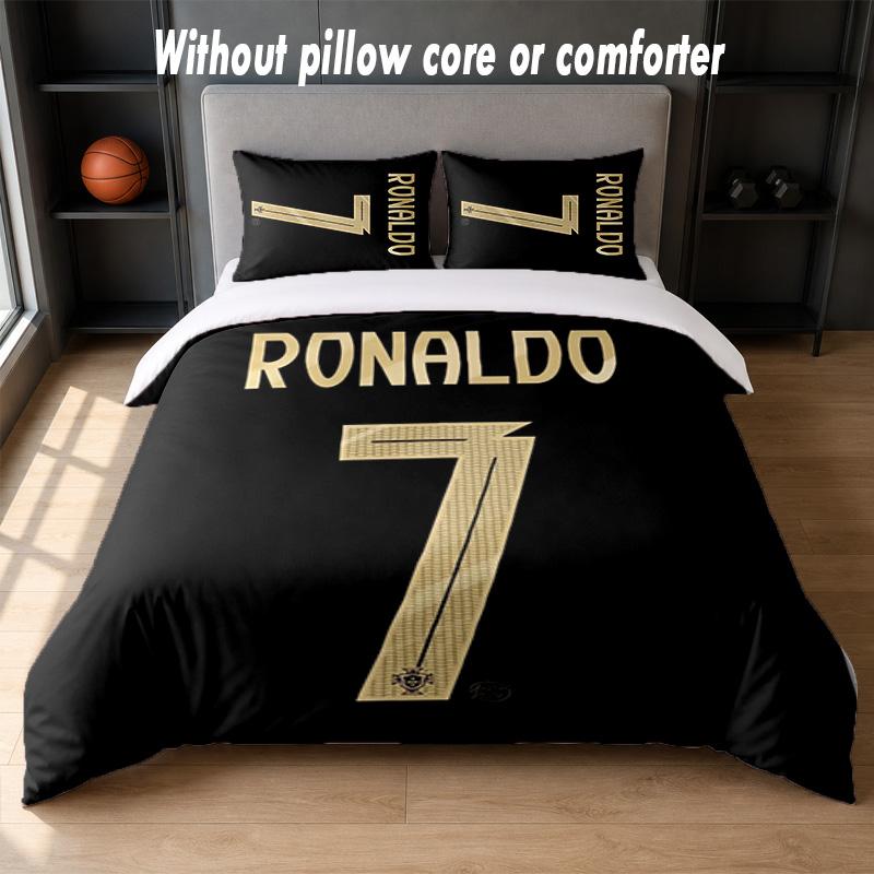 Дизайн Cristiano Ronaldo Комплект постельного белья 1 пододеяльник + 2 наволочки Мягкое дышащее домашнее постельное белье