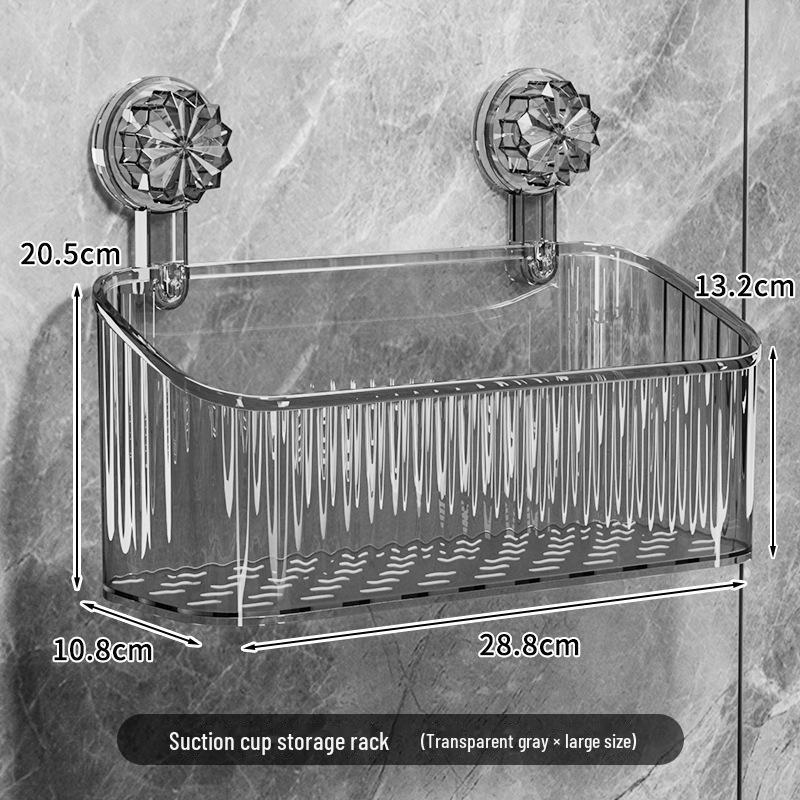 Elegant Suction Cup Bathroom Organizer: No-Drill Toothbrush & Toothpaste Holder